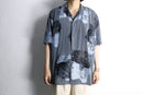 "PRONTI"panther pattern mesh s/s shirt