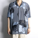 "PRONTI"panther pattern mesh s/s shirt