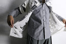 "Re:make" damaged tee docking stripe shirt