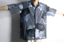 "PRONTI"panther pattern mesh s/s shirt