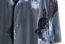 "PRONTI"panther pattern mesh s/s shirt
