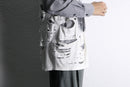 "Re:make" damaged tee docking stripe shirt