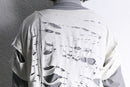 "Re:make" damaged tee docking stripe shirt