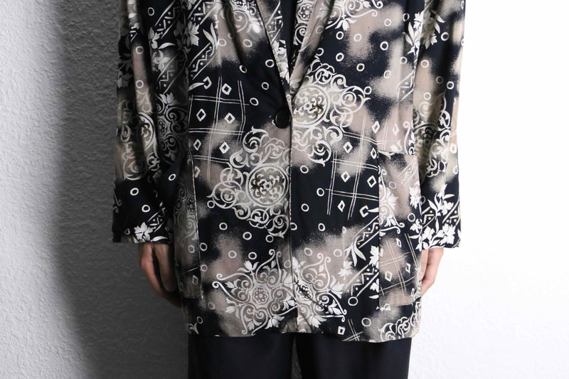 full pattern rayon easy tailored jacket