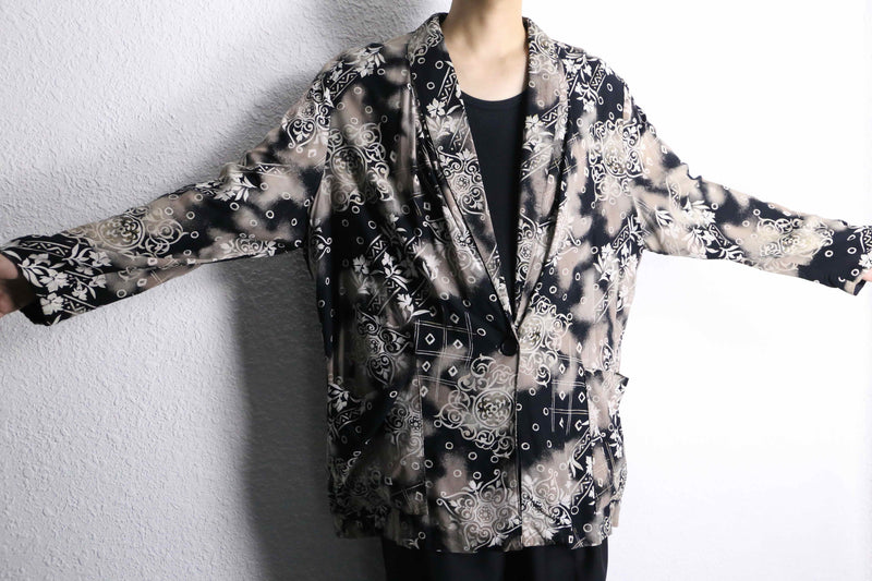 full pattern rayon easy tailored jacket
