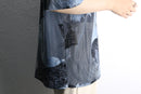 "PRONTI"panther pattern mesh s/s shirt