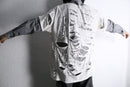 "Re:make" damaged tee docking stripe shirt