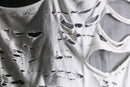 "Re:make" damaged tee docking stripe shirt