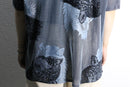 "PRONTI"panther pattern mesh s/s shirt