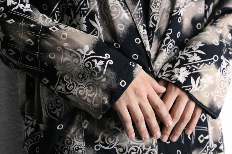 full pattern rayon easy tailored jacket