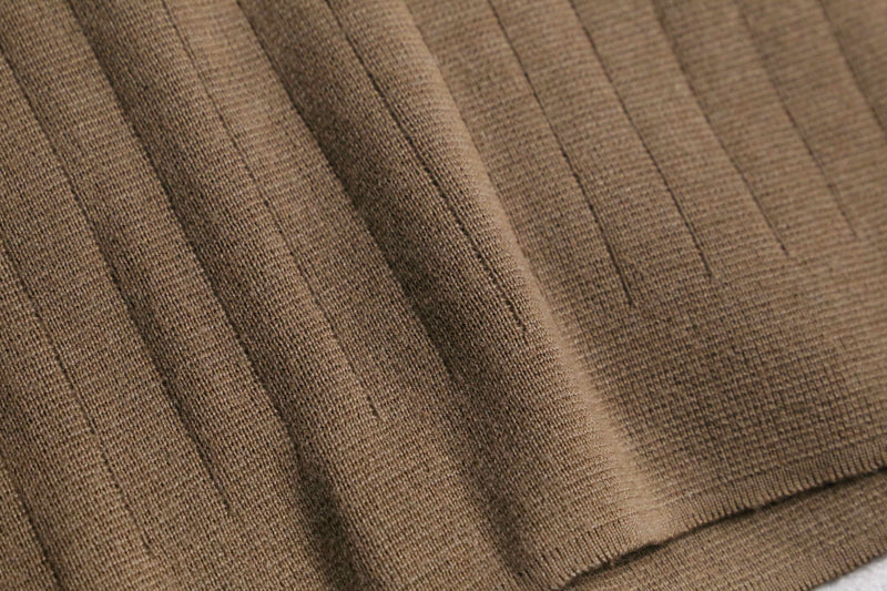 suede swiching open collar knit