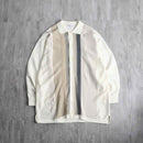 90-00's Silver Silk switching knit shirt