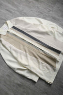 90-00's Silver Silk switching knit shirt