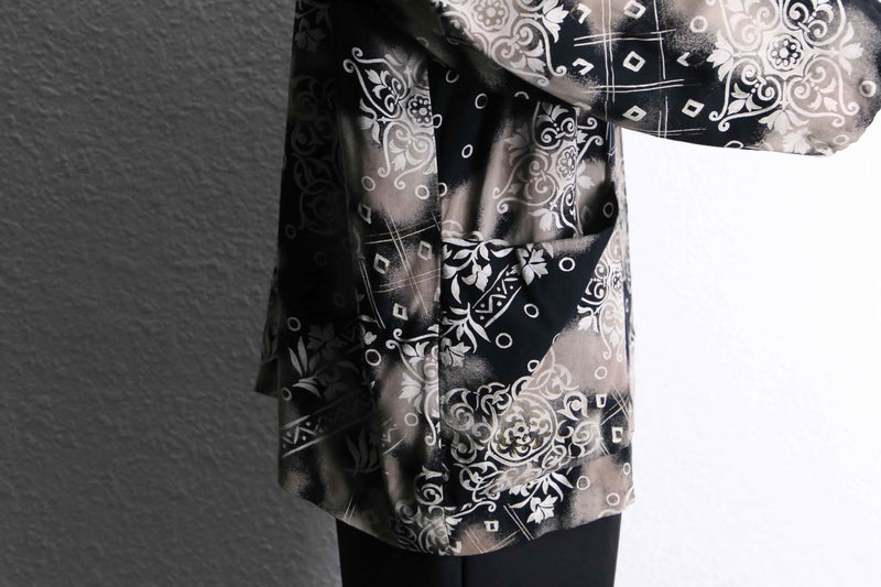 full pattern rayon easy tailored jacket