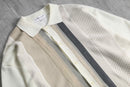 90-00's Silver Silk switching knit shirt