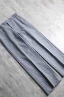 melange gray wide straight slacks