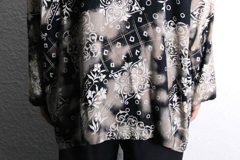 full pattern rayon easy tailored jacket