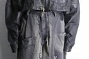 ''Re:makn''pattern short leather jacket