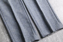 melange gray wide straight slacks