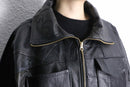 ''Re:makn''pattern short leather jacket