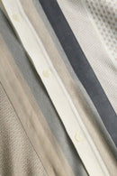 90-00's Silver Silk switching knit shirt