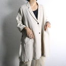 linen side open easy jacket