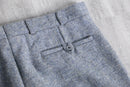 melange gray wide straight slacks