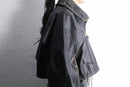 ''Re:makn''pattern short leather jacket