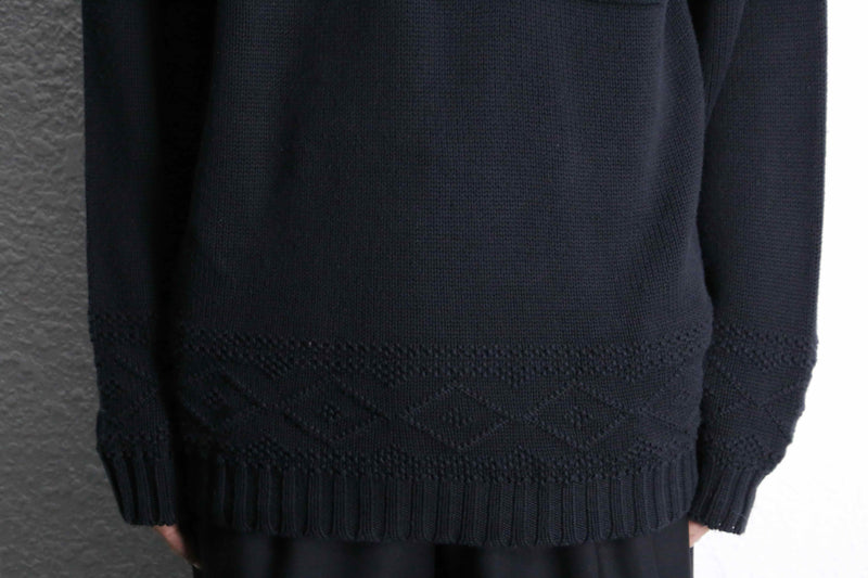 navy color cotton knit
