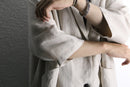 linen side open easy jacket