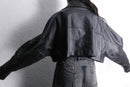 ''Re:makn''pattern short leather jacket