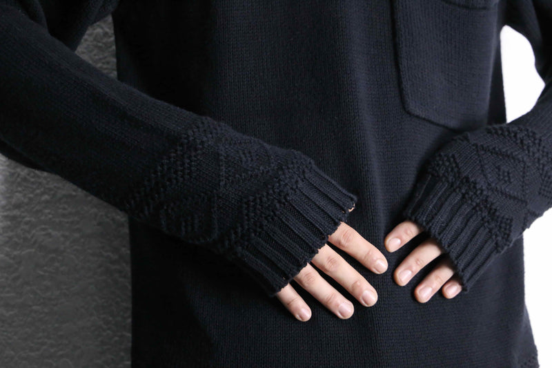 navy color cotton knit