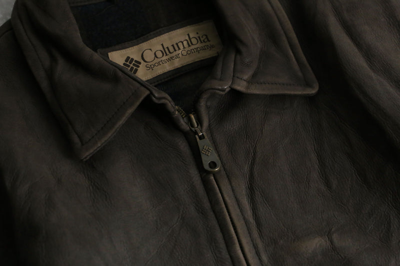 1990s Columbia swing top leather jacket