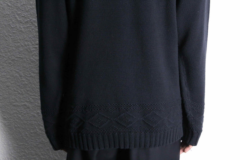 navy color cotton knit