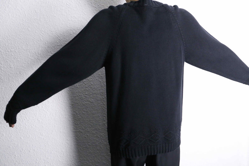 navy color cotton knit
