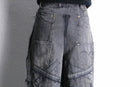 “Re:make”faded extra buggy denim pants