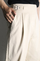 ivory gurkha design wide pants