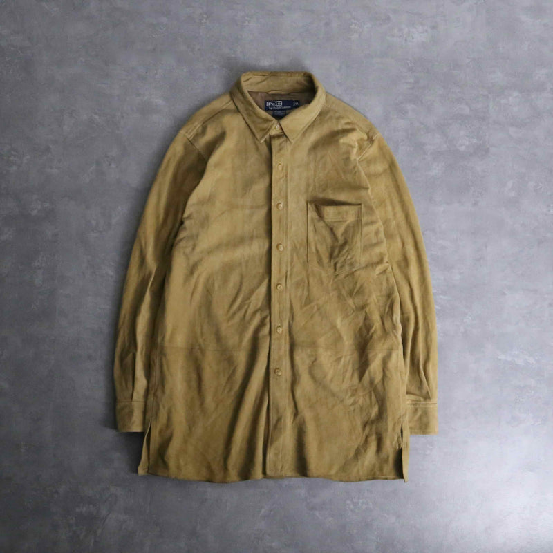 1990s Polo by RL nuback leather shirt