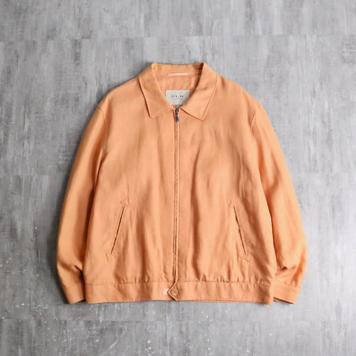 light orange linen zip-up jacket