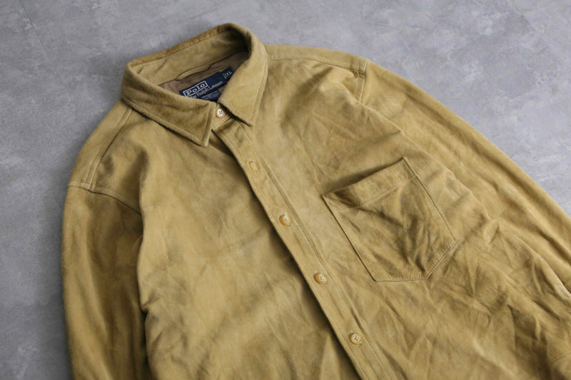 1990s Polo by RL nuback leather shirt