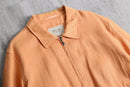light orange linen zip-up jacket