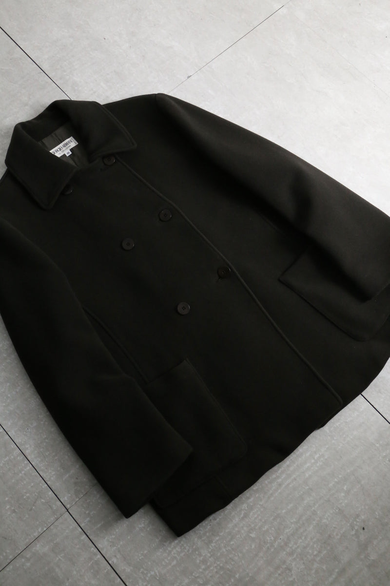 1980-90s vintage GIORGIO ARMANI dark olive virgin wool jacket