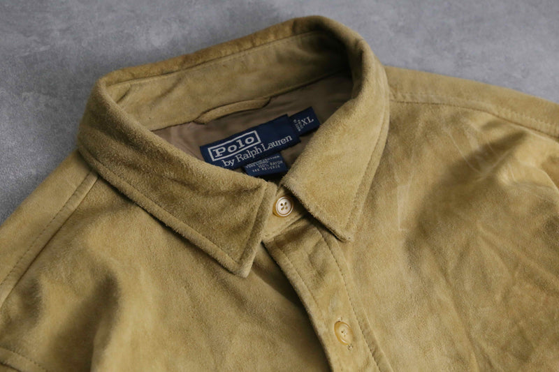 1990s Polo by RL nuback leather shirt