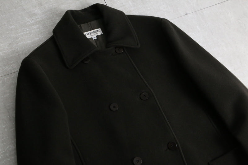 1980-90s vintage GIORGIO ARMANI dark olive virgin wool jacket