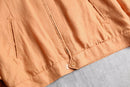light orange linen zip-up jacket