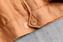 light orange linen zip-up jacket