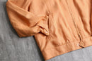 light orange linen zip-up jacket