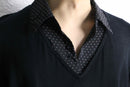 dot pattern knit layer shirt