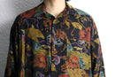 botanical pattern loose L/S shirt
