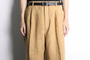 brown beige fake suede wide tapered pants